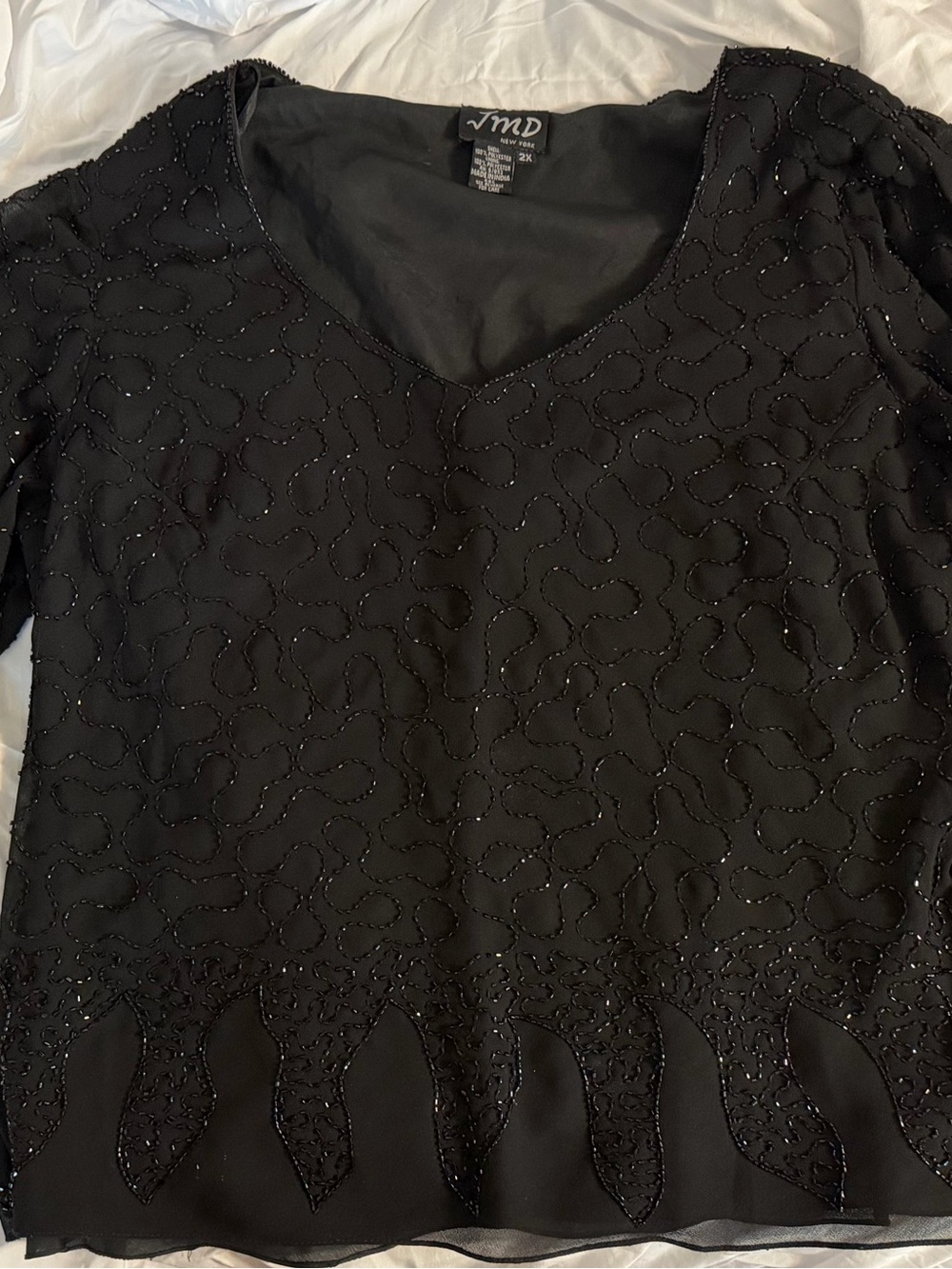VMD New York Black Polyester Top (2X)